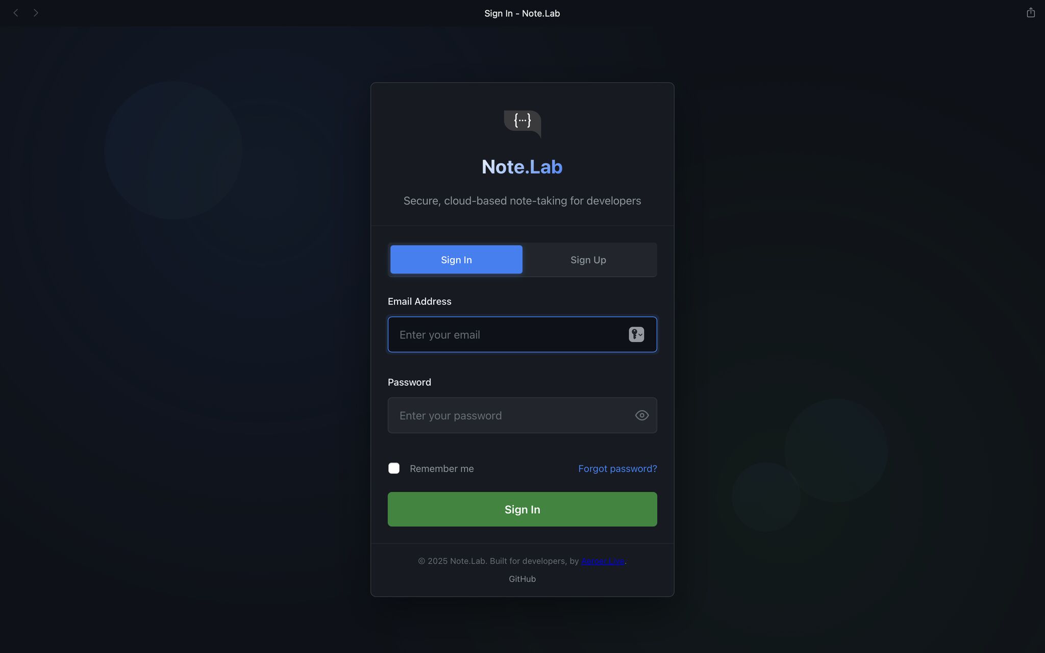 Note.Lab - Secure Note-Taking App